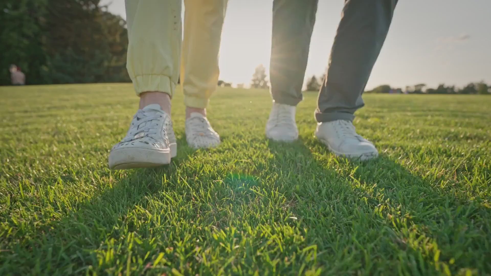 Close-up video of an elderly man and woman walking comfortably with ease using custom orthotic foot pads from Texas Foot Orthotics